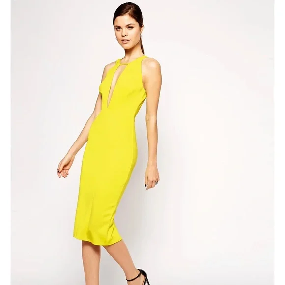knee length dresses for ladies ASOS White scuba Dress 10 New – The Wardrobe main image 1